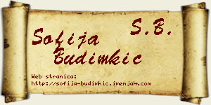 Sofija Budimkić vizit kartica